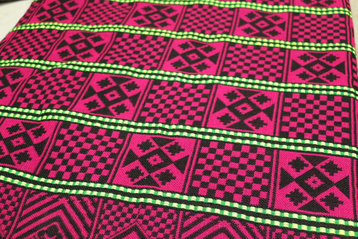 Fuchsia & Black Lightweight Woollen Throw