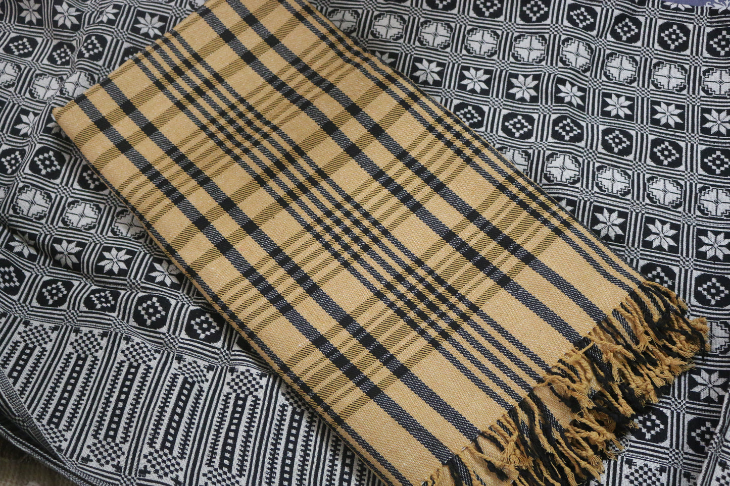 Tartan Plaid Brown Cotton Khes