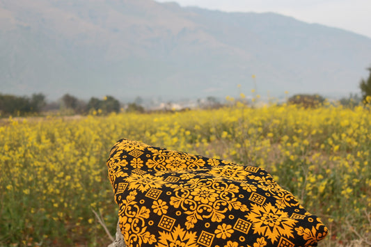 Mustard & Black Woollen Khes