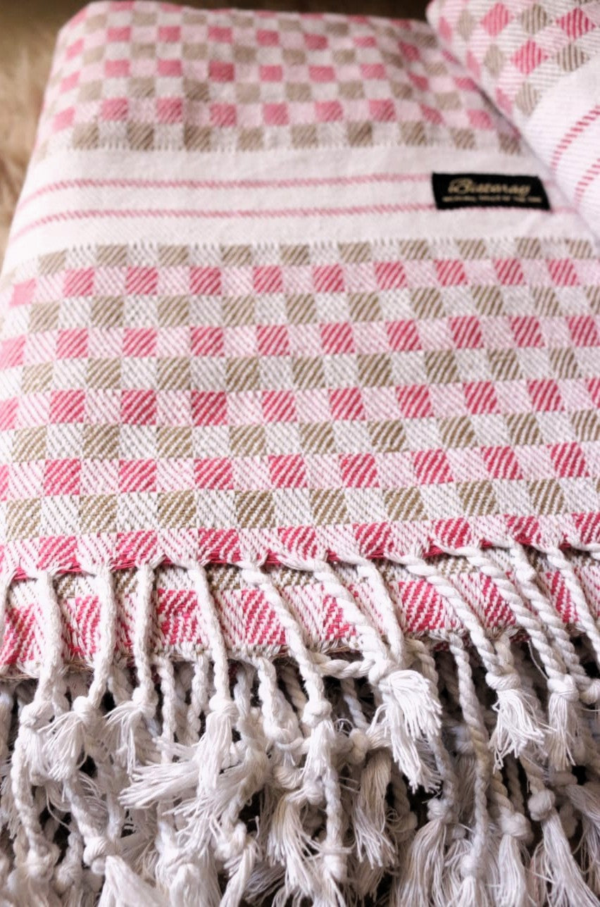Pink Cotton Chequered Pattern