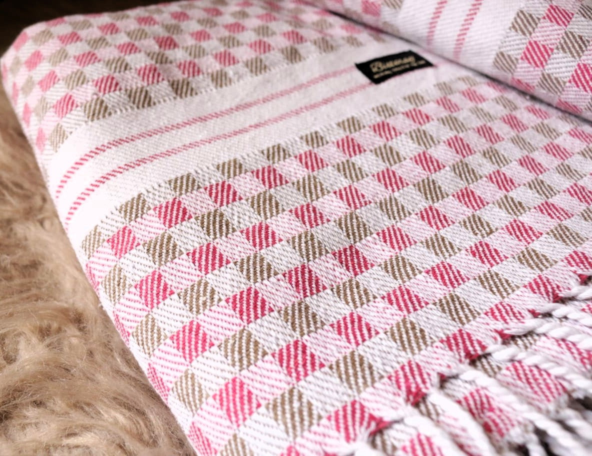 Pink Cotton Chequered Pattern