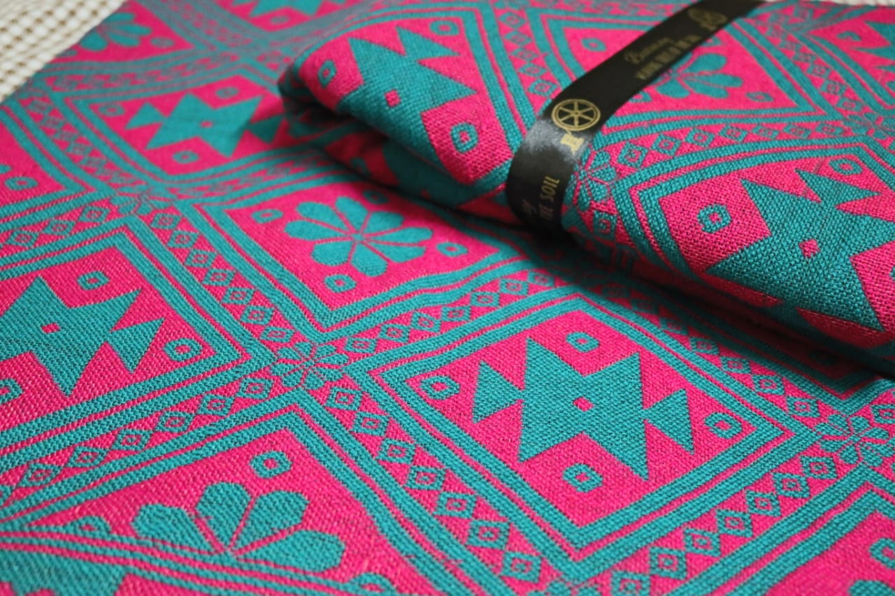 Teal & Pink Woollen Khes