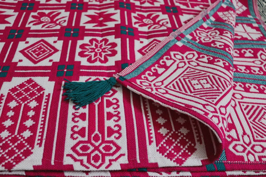 Teal & Pink Woollen Khes