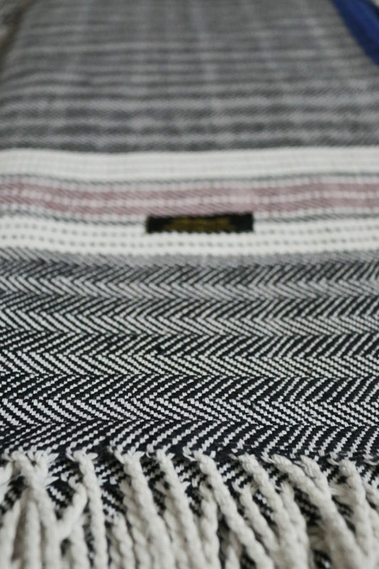 Black Herringbone Cotton khes