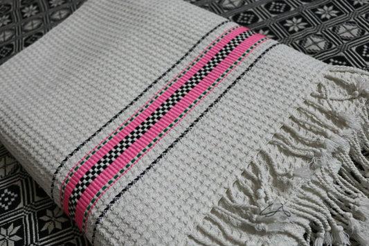 White Khes with Pink Stripes