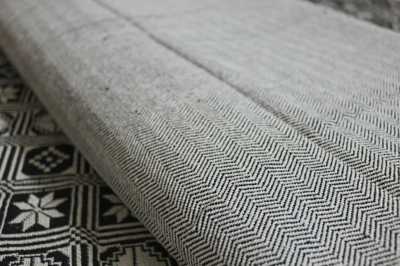 Grey Herringbone Cotton khes