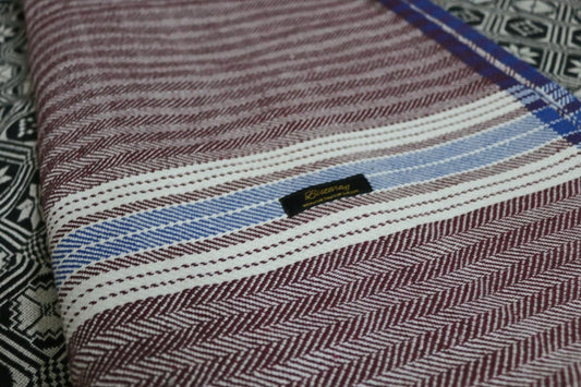 Maroon Herringbone Cotton Khes