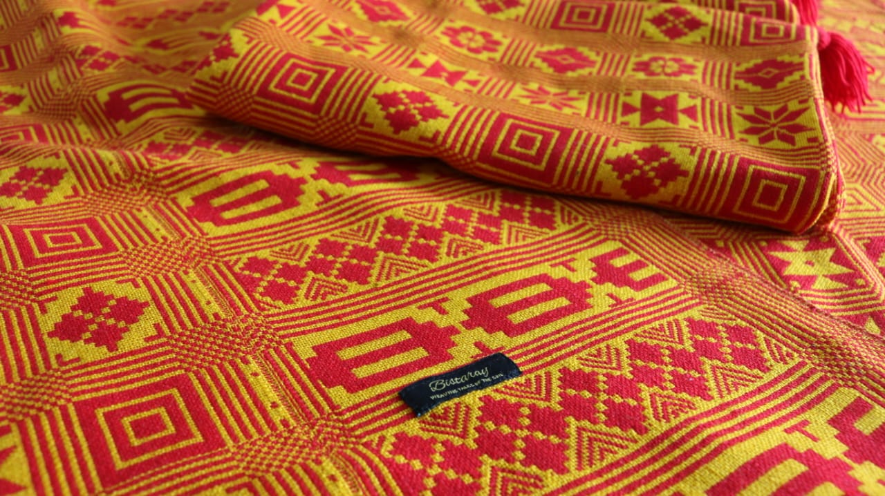 Yellow & Red Lightweight Woollen Khes