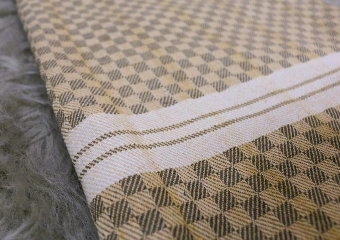 Cotton Khes - Khaaki Diamond Weave