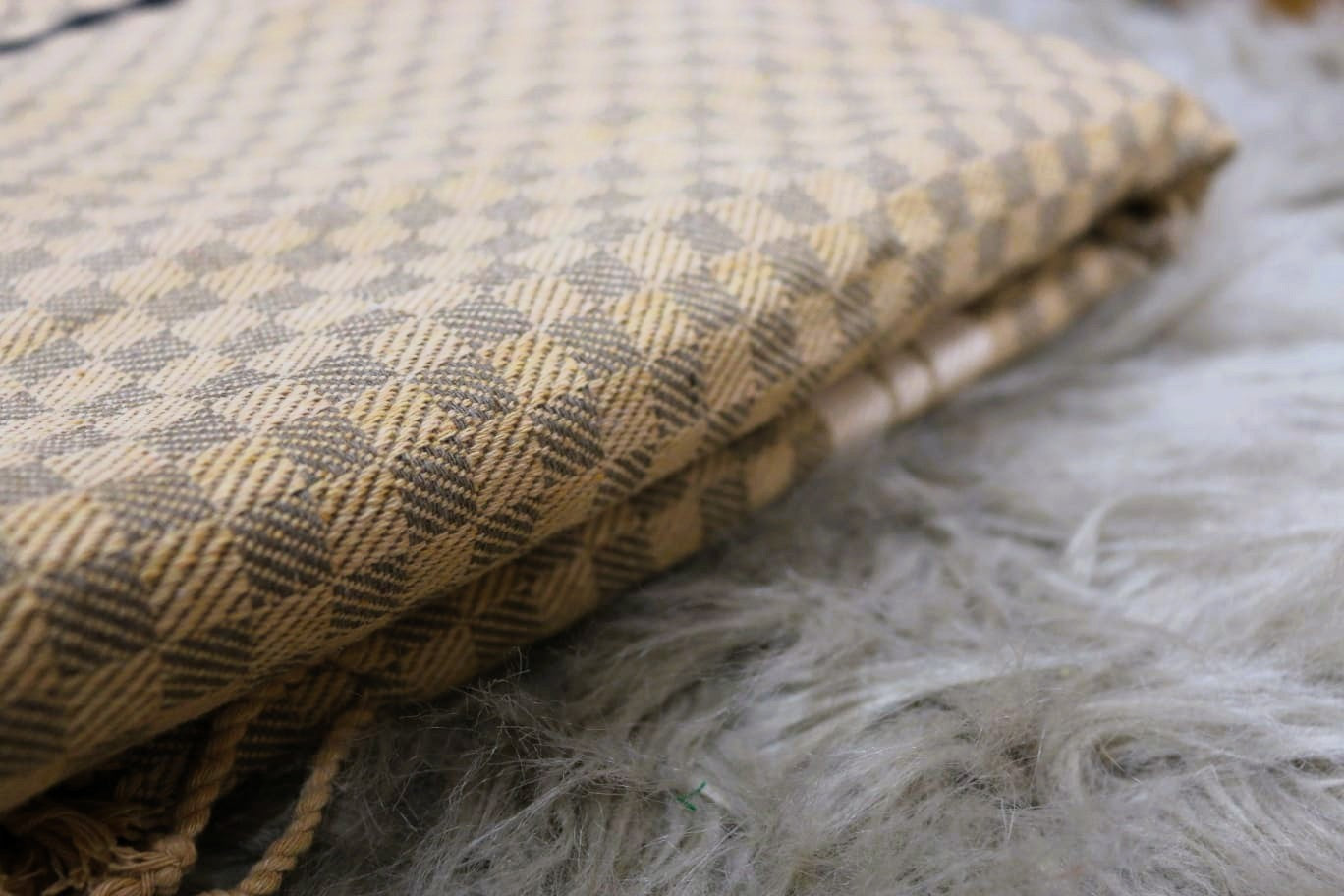 Cotton Khes - Khaaki Diamond Weave