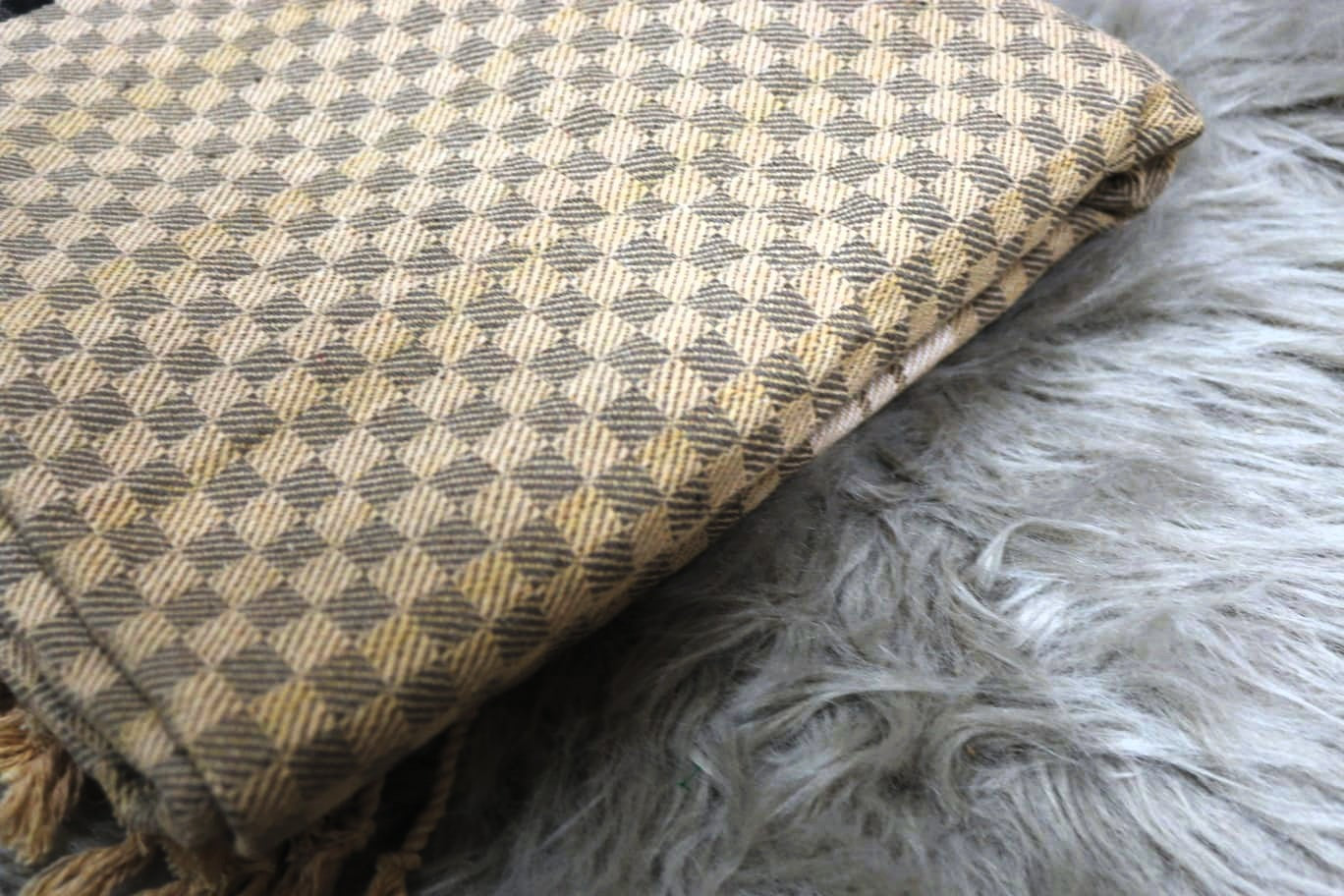 Cotton Khes - Khaaki Diamond Weave