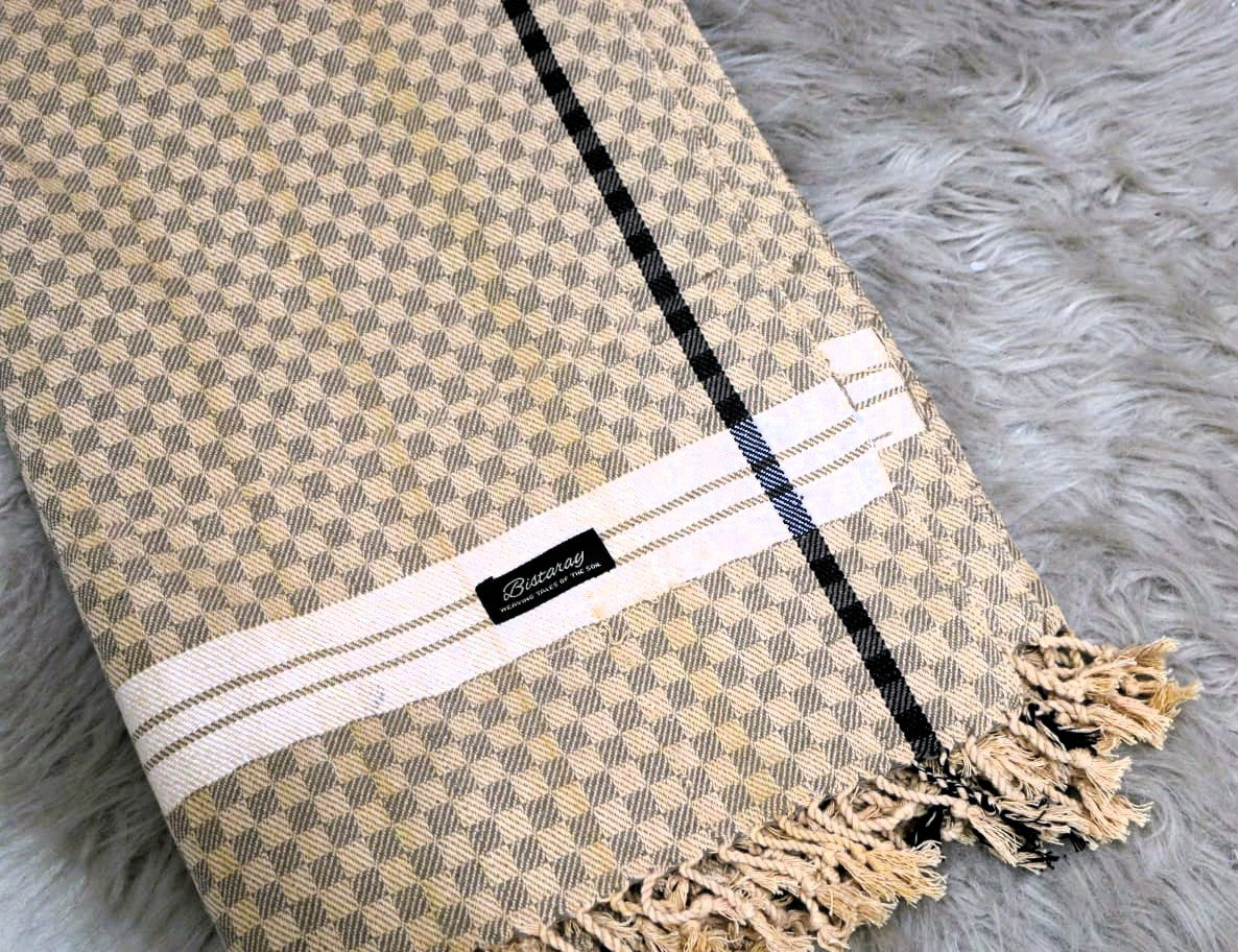Cotton Khes - Khaaki Diamond Weave