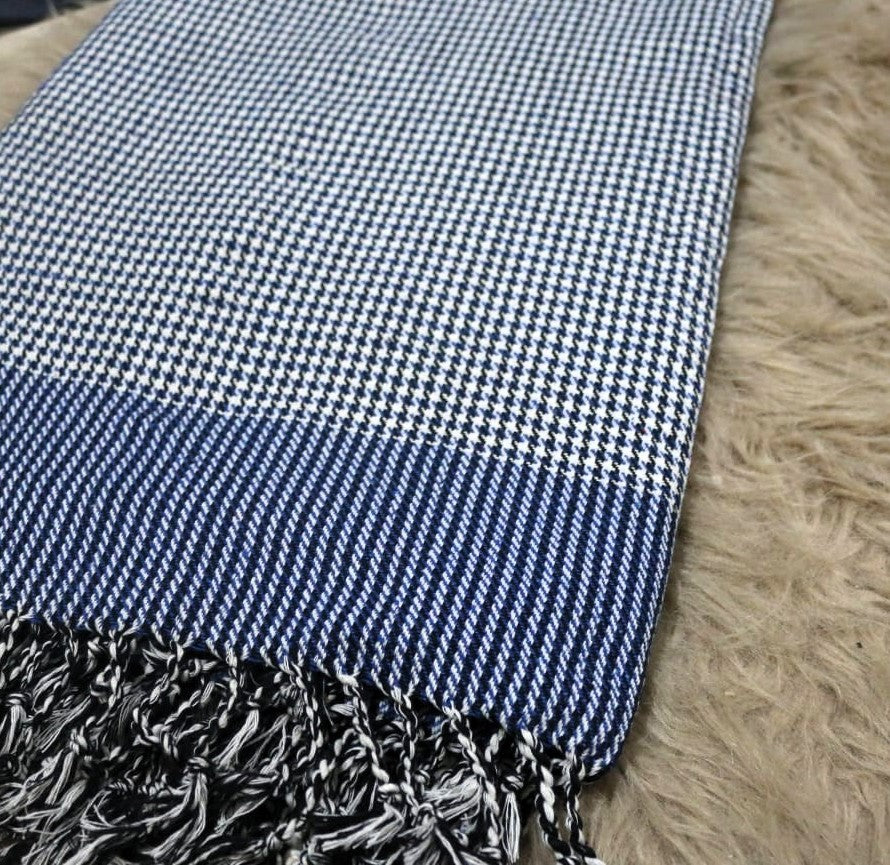 Cotton Khes - Blue Houndstooth