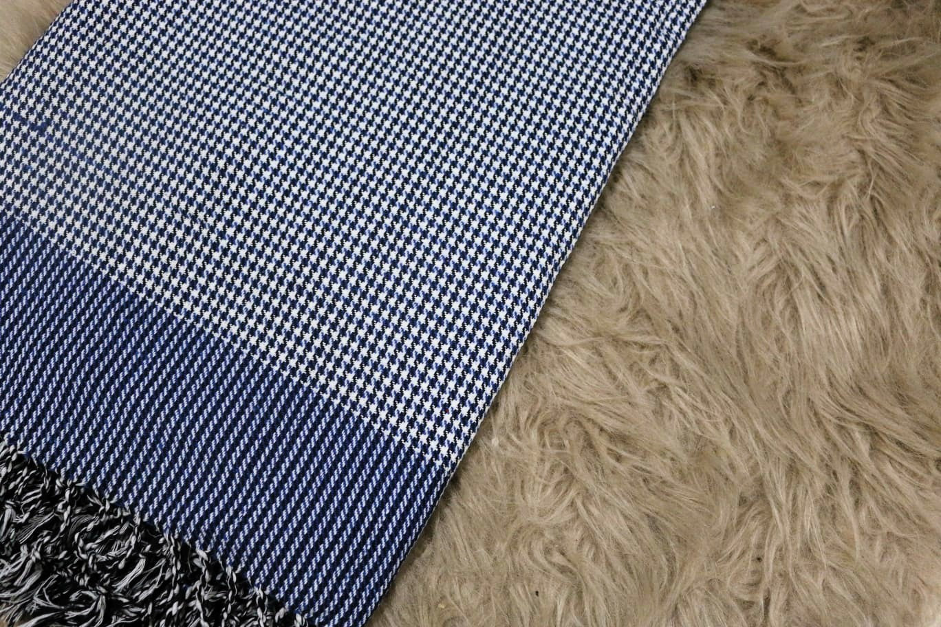 Cotton Khes - Blue Houndstooth