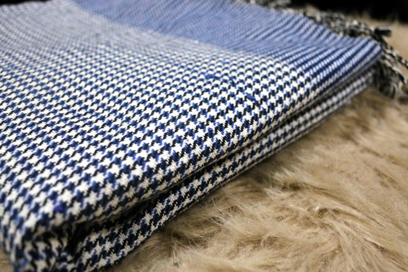 Cotton Khes - Blue Houndstooth