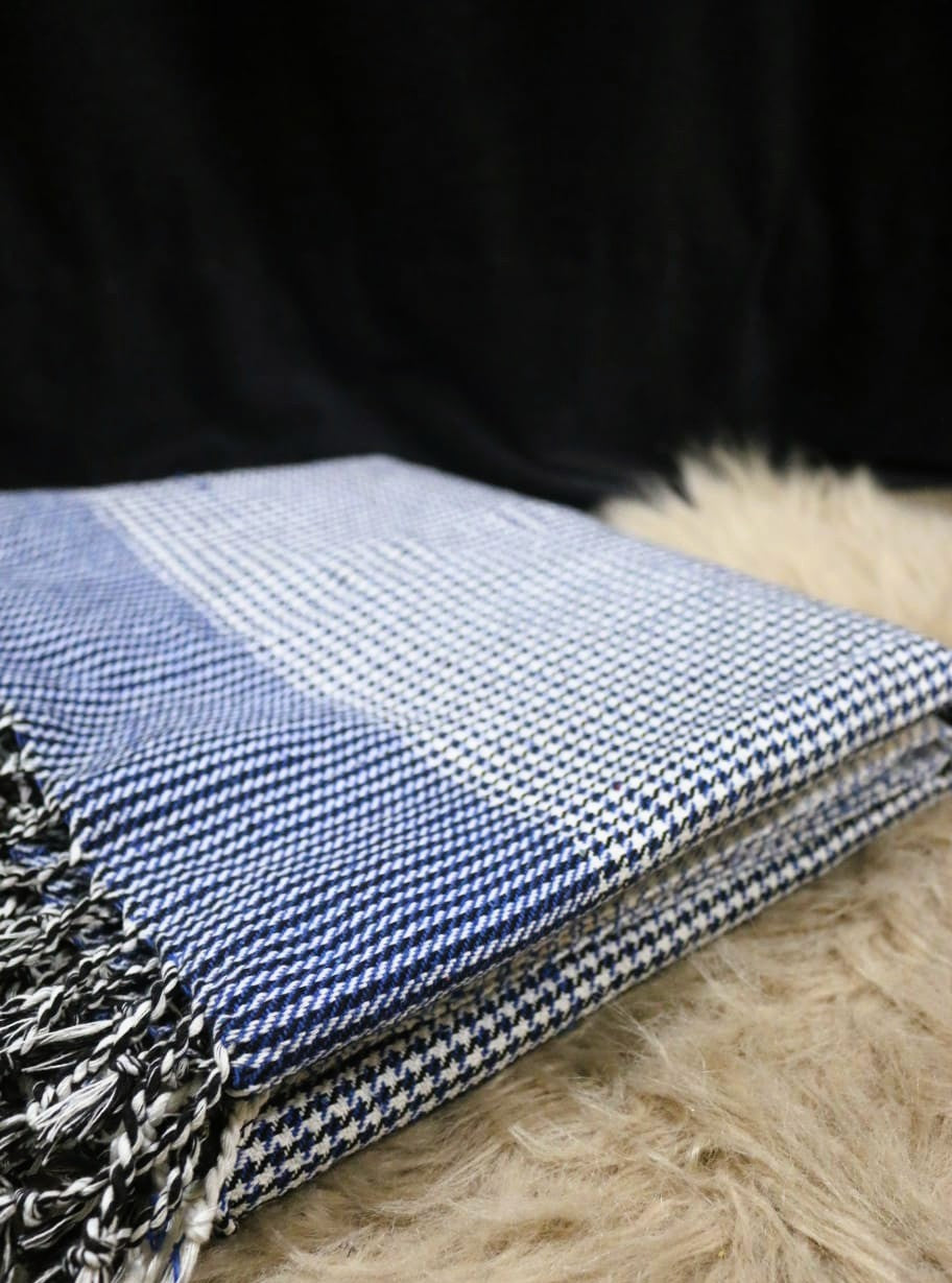 Cotton Khes - Blue Houndstooth