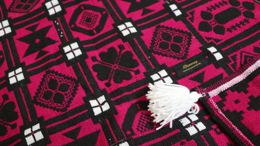 Pink & White Woollen Khais