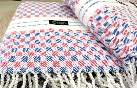 Multicolored Checkered Cotton Khes