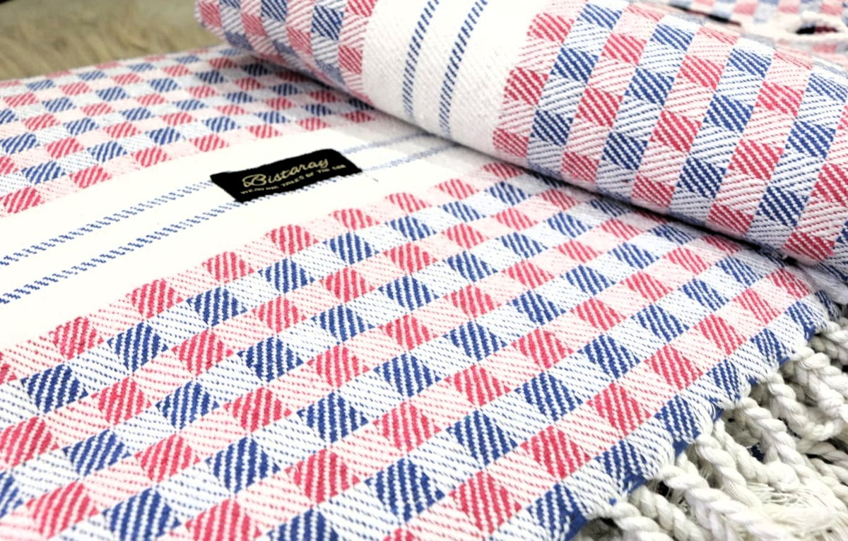 Multicolored Checkered Cotton Khes