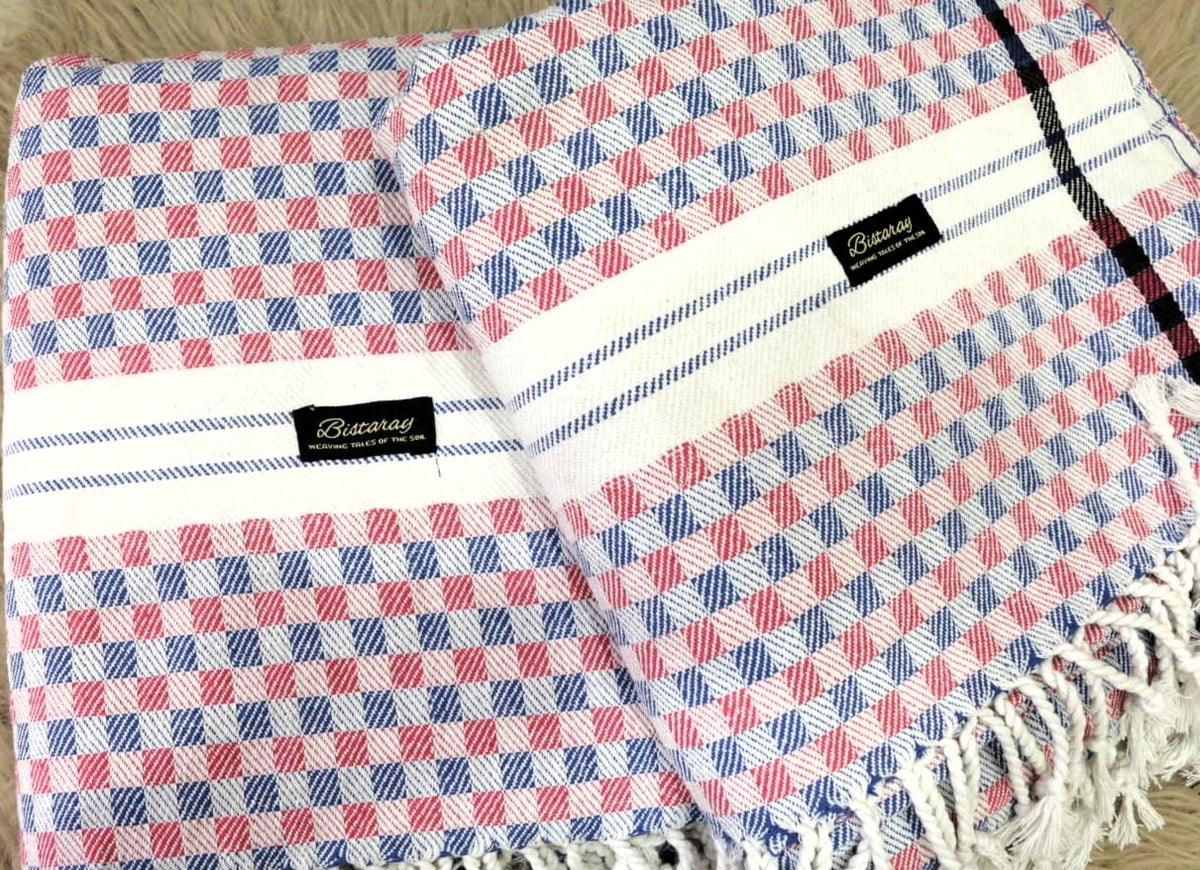 Multicolored Checkered Cotton Khes