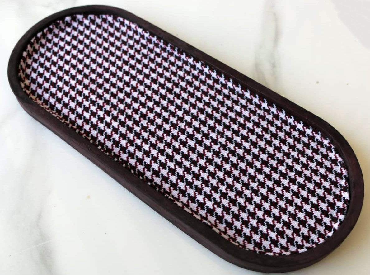 Houndstooth trinket tray - Maroon