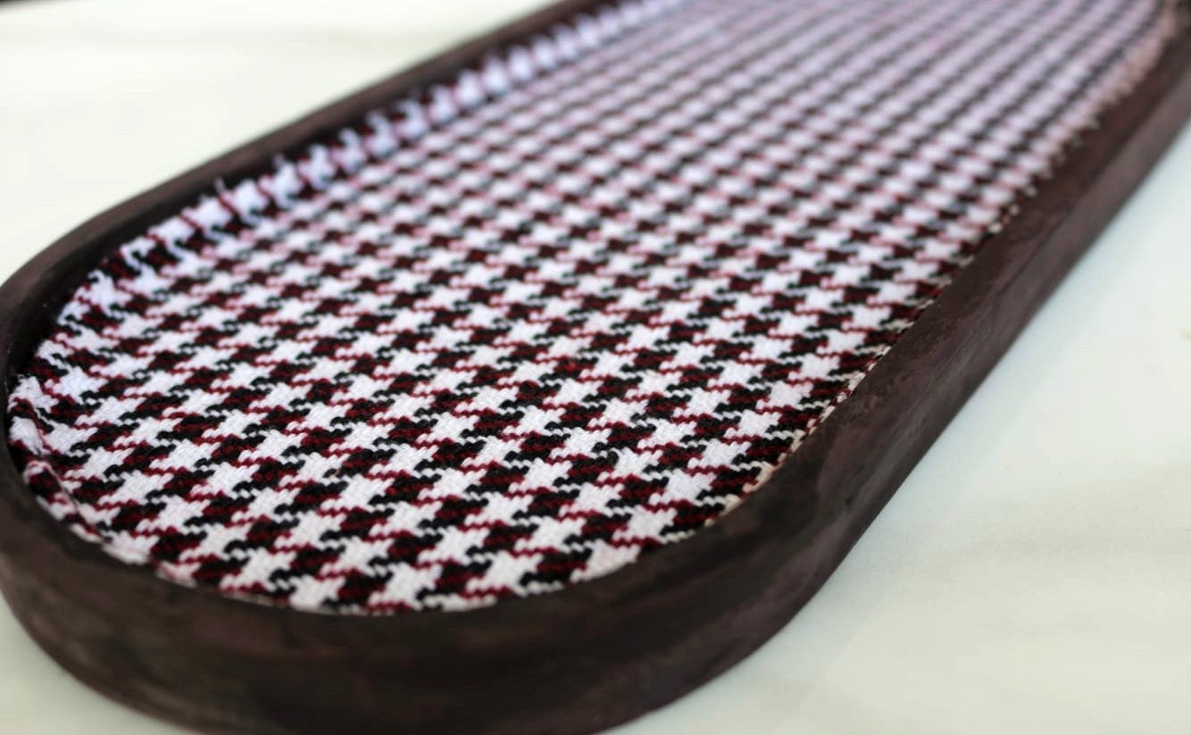 Houndstooth trinket tray - Maroon